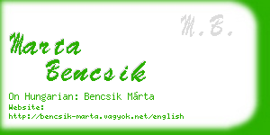 marta bencsik business card
